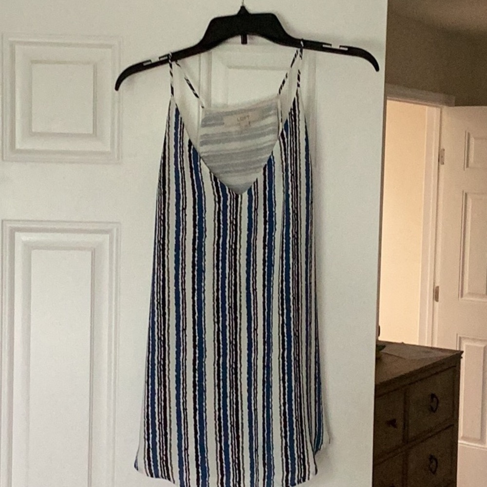 Black and blue stripe camisole blouse